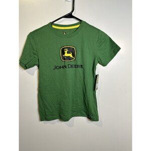 john deere boys short sleeve shirt green size small 6 7